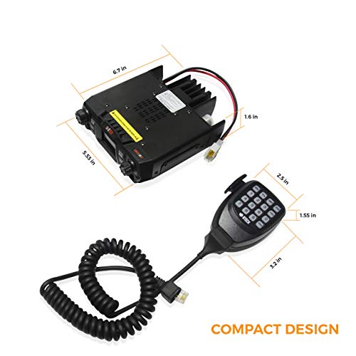BTECH Mobile GMRS-50X1 50 Watt GMRS Two-Way Radio, GMRS Repeater Capable, with Dual Band Scanning Receiver (136-174.99MHz (VHF) 400-520.99MHz (UHF))