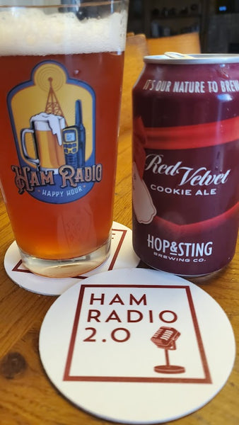 Ham Radio Happy Hour 16oz Pint Glass (Beer Glass)