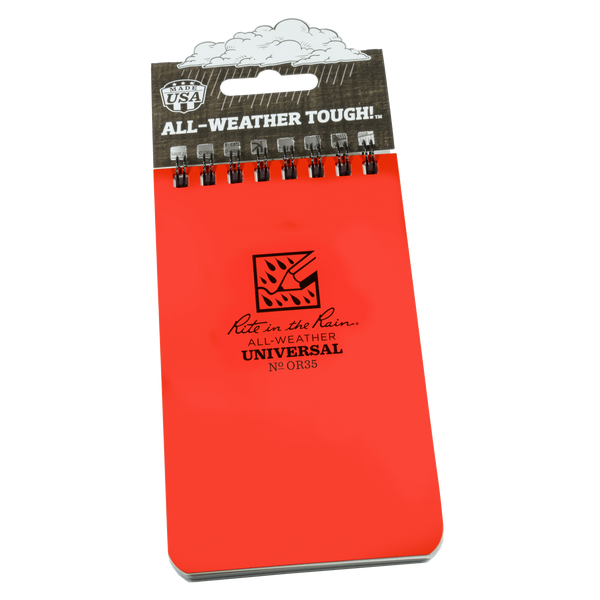 Rite in the Rain 3" x 5" Top Spiral Notebook, Orange