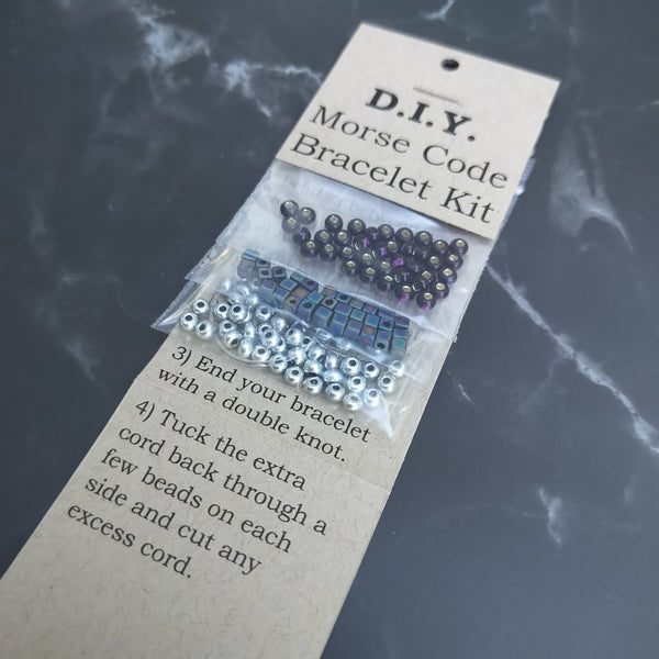 DIY Kit Morse Code Bracelet - Stretchy Bracelet