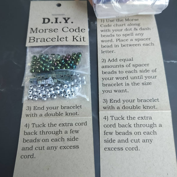 DIY Kit Morse Code Bracelet - Stretchy Bracelet