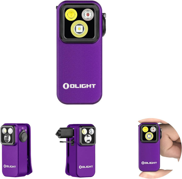 Olight Oclip Pro Clip on Flashlight with Floodlight Spotlight and Red Light