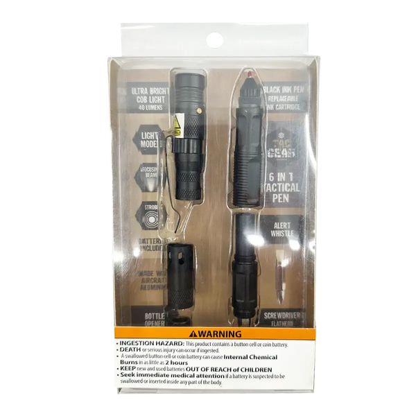 Tac Gear 6-In-1 Tactical Multi-Tool LED Pen
