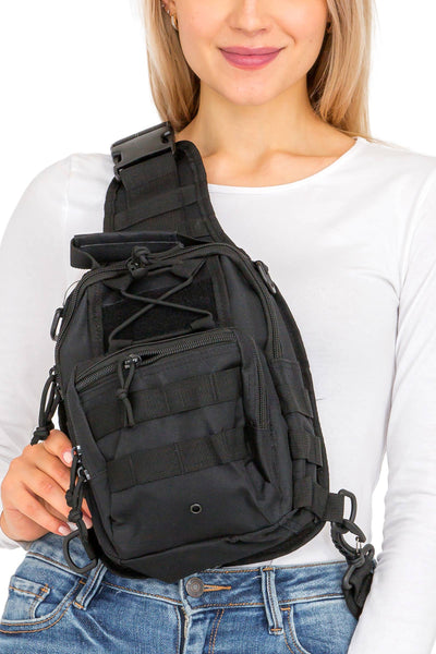 Solid Tactical Utility Heavy Duty Durable Poly Sling Bag