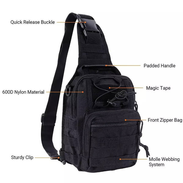 Solid Tactical Utility Heavy Duty Durable Poly Sling Bag