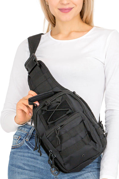 Solid Tactical Utility Heavy Duty Durable Poly Sling Bag