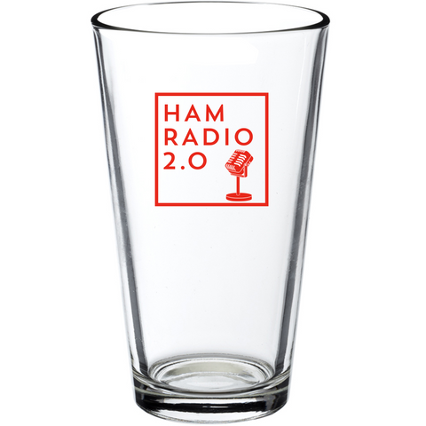 Ham Radio 2.0 Square Logo - 16oz Pint Glass