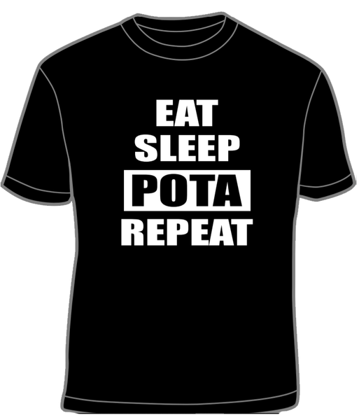 Eat, Sleep, POTA, Repeat Cotton T-shirt *ON-DEMAND ORDER*
